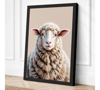 Portrait of a Sheep Modern Canvas Wall Art Print 24x16 Inch (61 x 41 cm)