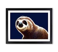 Portrait Of A Sloth Vol.1 Framed Print | A4 Black Framed Wall Art | Ready to Hang | Modern Nature Picture | Living Room Bedroom Lounge Office