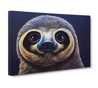 Portrait Of A Sloth Vol.3 Canvas Print | Gallery Wrapped 30mm Frame Wall Art | 30x20 inches | Ready to Hang | Contemporary People Picture | Living Room Bedroom Lounge Office
