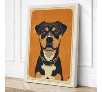 Portrait of a Watchful Hound Canvas Wall Art Print 24x16 Inch (61 x 41 cm)