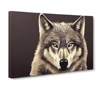 Portrait Of A Wolf Vol.2 Canvas Print | Gallery Wrapped 30mm Frame Wall Art | 30x20 inches | Ready to Hang | Contemporary Animals Picture | Living Room Bedroom Lounge Office
