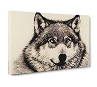 Portrait Of A Wolf Vol.3 Canvas Print | Gallery Wrapped 30mm Frame Wall Art | 30x20 inches | Ready to Hang | Contemporary Animals Picture | Living Room Bedroom Lounge Office