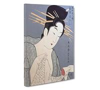 Portrait of a Woman by Chokosai Eishoo Painting Canvas Print | Gallery Wrapped 30mm Frame Wall Art | 30x20 inches | Ready to Hang | Contemporary People Picture | Living Room Bedroom Lounge Office