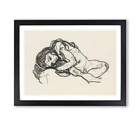 Portrait Of A Woman Vol.4 By Egon Schiele Classic Painting Framed Print | A3 Black Framed Wall Art | Ready to Hang | Classic Historical Picture | Living Room Bedroom Lounge Office