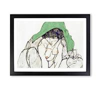 Portrait Of A Woman Vol.6 By Egon Schiele Classic Painting Framed Print | A4 Black Framed Wall Art | Ready to Hang | Classic Historical Picture | Living Room Bedroom Lounge Office