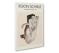 Portrait of A Woman Vol.8 Egon Schiele Canvas Print | Gallery Wrapped 30mm Frame Wall Art | 30x20 inches | Ready to Hang | Contemporary People Picture | Living Room Bedroom Lounge Office