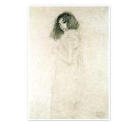Portrait of a young woman Poster by Gustav Klimt 50 x 70 cm Beige Wall art Wall decor