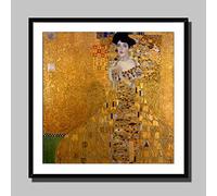 Portrait of Adele Bloch-Bauer by Gustav Klimt, Framed and Mounted, 28x28inch (70x70cm), Black Frame,