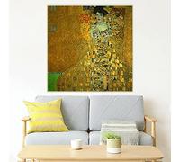 《Portrait of Adele Bloch-Bauer I》by Gustav Klimt Art Painting Print on Canvas Art Poster Picture Wall Decor Home Interior 80x80cm(31x31in) Unframed
