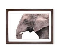 Portrait of an Elephant Painting Framed Print | A2 Walnut Framed Wall Art | Ready to Hang | Modern Animal Picture | Living Room Bedroom Lounge Office