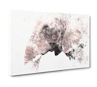Portrait Of An Elephant Watercolour Canvas Print | Gallery Wrapped 30mm Frame Wall Art | 24x16 inches | Ready to Hang | Modern Animals Picture | Living Room Bedroom Lounge Office