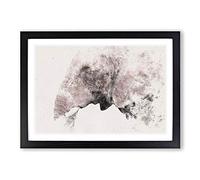 Portrait of an Elephant Watercolour Framed Print | A2 Black Framed Wall Art | Ready to Hang | Modern Animal Picture | Living Room Bedroom Lounge Office