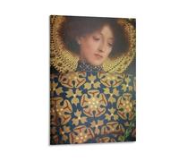 Portrait of Beatrice Portinari Gustav Klimt's Poster (2) Decorative Painting Canvas Wall Art Living Room Bedroom 16x24inch(40x60cm)