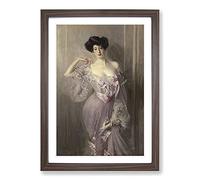 Portrait of Betty Wertheimer by Giovanni Boldini Framed Print | A2 Walnut Framed Wall Art | Ready to Hang | Modern Nature Picture | Living Room Bedroom Lounge Office