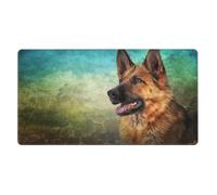 Portrait Of German Shepherd Dog Print,Mouse Pad Large Desk Pad Computer Keyboard Mouse Mat With Non Slip Rubber Base 40 x 70 cm
