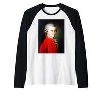 Portrait of Great Composer Wolfgang Mozart by Barbara Kraft Raglan Baseball Tee