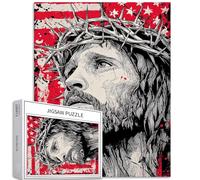 Portrait of Jesus 1000 Piece Jigsaw Puzzles for Adults American Flag Background Art Jigsaw Puzzle Challenging Family Activity Games Colorful DIY Craft Puzzle for Home Decor Gifts 20" ×27"
