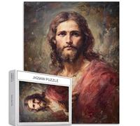Portrait of Jesus 1000 Piece Jigsaw Puzzles for Adults Oil Painting Style Art Puzzle Challenging Family Activity Games Colorful DIY Craft Puzzle for Home Decor Gifts 20×27 Inches