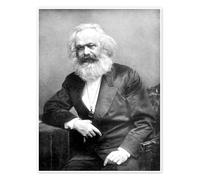 Portrait of Karl Marx Poster by English Photographer 13 x 18 cm Black and white Wall art Wall decor