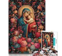 Portrait of Mary The Mother Adult Jigsaws 1000 Pieces Difficult,Learning Educational Toys Family Games with Matching Poster And Trivia Sheet 75x50cm