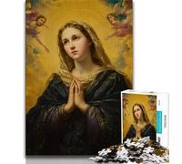 Portrait of Mary The Mother Jigsaw Puzzles for Adults Teenagers Jigsaws Puzzle,Learning Educational Toys Family Games with Matching Poster And Trivia Sheet (38x26cm)