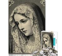 Portrait of Mary The Mother Jigsaw Puzzles for Teenagers 1000,Learning Educational Toys Family Games with Matching Poster And Trivia Sheet 38x26cm