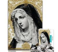 Portrait of Mary The Mother Jigsaw Puzzles for Teenagers,Challenging To Complete But Fun And Humorous with Matching Poster And Trivia Sheet 50x75cm