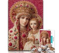 Portrait of Mary The Mother Jigsaws 1000 Pieces for Adults,Challenging Game And Family Play with Fully Interlocking Randomly Shaped Pieces 50x75cm
