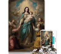 Portrait of Mary The Mother Puzzles 1000 Pieces for Teenagers,Challenging Game And Family Play with Fully Interlocking Randomly Shaped Pieces 75x50cm