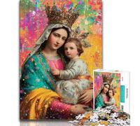Portrait of Mary The Mother Puzzles for Teenagers 1000 Pieces,Challenging To Complete But Fun And Humorous with Matching Poster And Trivia Sheet 50x75cm