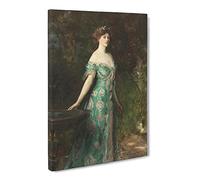 Portrait Of Millicent Leveson By John Singer Sargent Classic Painting Canvas Wall Art Print Ready to Hang, Framed Picture for Living Room Bedroom Home Office Décor, 24x16 Inch (60x40 cm)