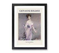 Portrait Of Mrs Howard Johnstone By Giovanni Boldini Exhibition Museum Painting Framed Wall Art Print, Ready to Hang Picture for Living Room Bedroom Home Office Décor, Black A4 (34 x 25 cm)