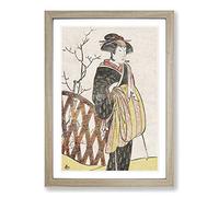 Portrait of Nakamura Riko by Katsukawa Shunsho Framed Print | A2 Oak Framed Wall Art | Ready to Hang | Modern Nature Picture | Living Room Bedroom Lounge Office