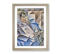 Portrait Of Pablo Picasso By Juan Gris Classic Painting Framed Print | A2 Oak Framed Wall Art | Ready to Hang | Classic Historical Picture | Living Room Bedroom Lounge Office