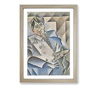 Portrait of Pablo Picasso by Juan Gris Framed Print | A2 Oak Framed Wall Art | Ready to Hang | Modern Historical Picture | Living Room Bedroom Lounge Office