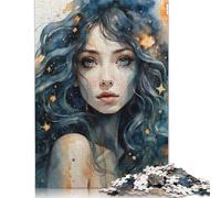 Portrait of The Starry Sky Jigsaw Puzzle, Wooden Puzzles 1000 Piece Jigsaw Intellectual Toys, Challenging Adult And Teen Casual Jigsaw Puzzle 1000pcs (75x50cm)