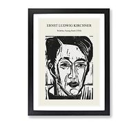 Portrait Of Wehrlin By Ernst Ludwig Kirchner Exhibition Museum Painting Framed Print | A2 Black Framed Wall Art | Ready to Hang | Modern Historical Picture | Living Room Bedroom Lounge Office