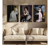 Portrait of Women in The Middle Ages Posters and Prints Art Canvas Painting Wall Art Pictures Home Bar Room Decoration(40x55cm-3Pcs)