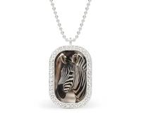 Portrait of Zebra Custom Photo Necklace Personalized Picture Pendant Memory Jewelry for Women