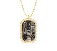 Portrait of Zebra Custom Photo Necklace Personalized Picture Pendant Memory Jewelry for Women