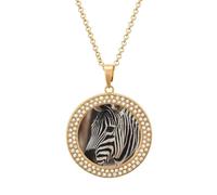 Portrait of Zebra Personalized Picture Necklace Photo Pendant Custom Memorial Jewelry for Women