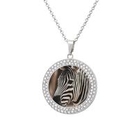 Portrait of Zebra Personalized Picture Necklace Photo Pendant Custom Memorial Jewelry for Women