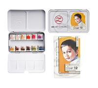 Portrait Watercolour Paint Set, SORRISO 12 Half Pans in Portable Metal Tin