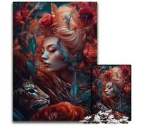 Portrait Woman And Animal Jigsaws 1000 Pieces for Adults Challenging Puzzles for Holidays Birthdays And Family Game Nights 1000 PCS(75x50cm)