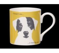 Portrait Yellow Scruff Puppy Funny Bone China Mug, it was the cat - Stoke on Trent, England
