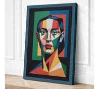 Portraits in Colour Geometric Canvas Wall Art Print 30x20 Inch (76 x 51 cm)