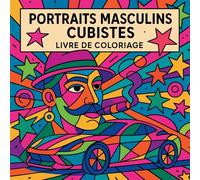 Portraits masculins cubistes - Livre de coloriage