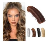 Portrayi Invisible Fluffy Hair Pad, Invisible Fluffy Hair Pad, Hair Bun Invisible False Hair Clip, Natural Hair Bump Clip for Volume, Fluffy Hair Pad Styling Insert Tool (Dark Brown)