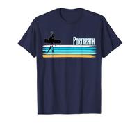 Portreath Cornwall Belly Boarding Surfing retro surfer T-Shirt