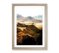 Portree In The Isle Of Skye Scotland Modern Framed Print | A4 Oak Framed Wall Art | Ready to Hang | Modern Nature Picture | Living Room Bedroom Lounge Office